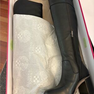 Vince Camuto Dark Leather Over the Knee Boots